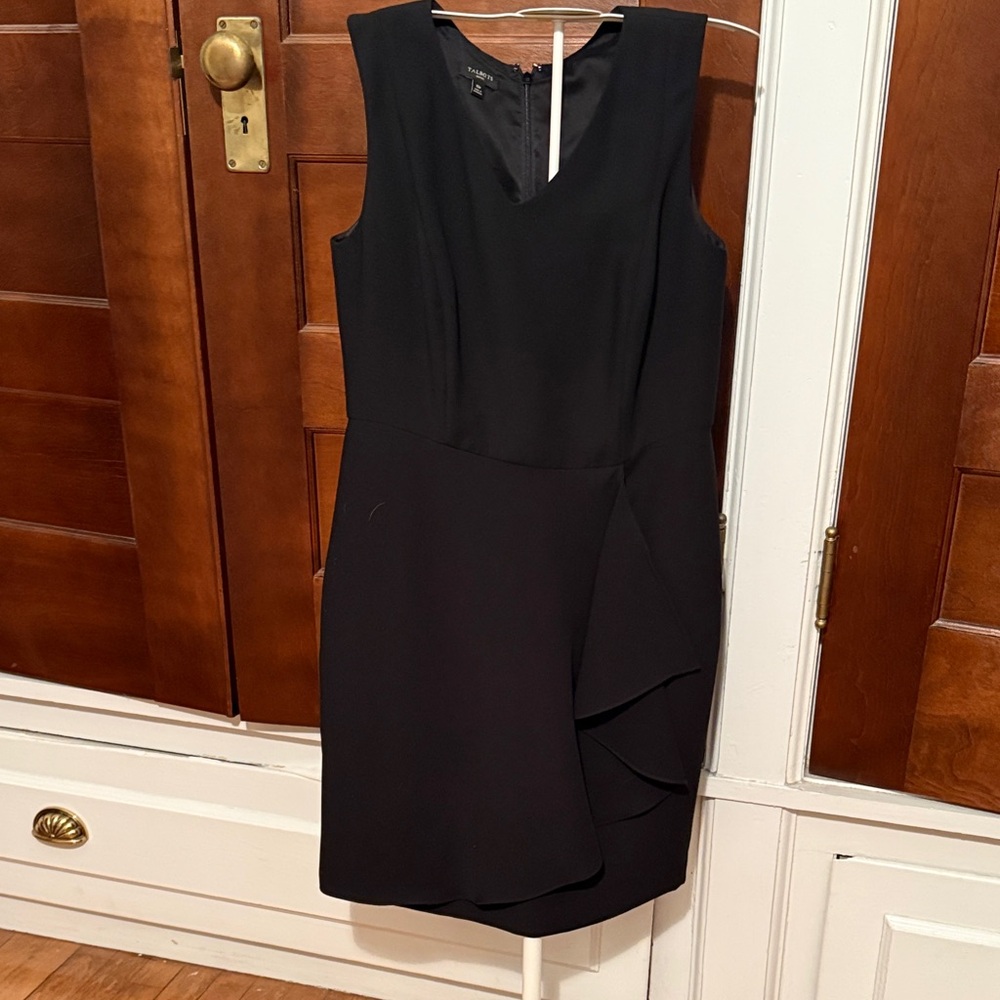 Talbots Black Sleeveless Side ruffle  Dress- worn once. Retail‎ 169